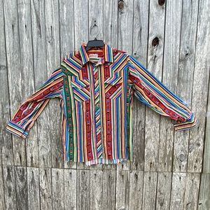 Vintage Brush Popper Tribal Aztec Southwestern Cowgirl Rockabilly Large